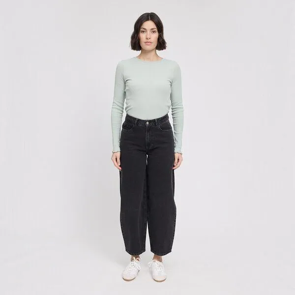 Mazine Mazine Barrel Leg Denim Pants, Dark grey, – Produktbild 1 von 4