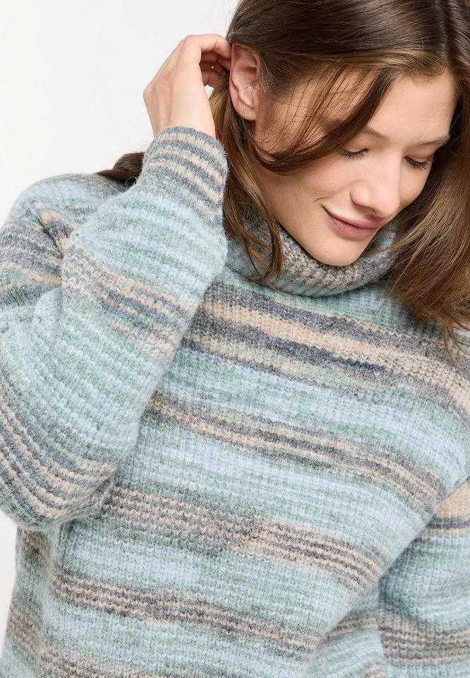 ragwear ragwear Rollkragenpullover SAFINA pflegeleichter Materialmix, hoher Rollkragen, Grün, – Produktbild 4 von 5