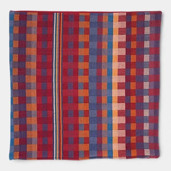 Dragolina Dragolina Kissenbezug- ca. 36x36cm mit Webstoffen der Pwo Karen, Indian summer/terracotta caro, – Produktbild 3 von 3