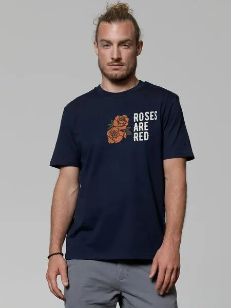 watapparel watapparel T-Shirt Unisex Roses are red, French navy, – Produktbild 1 von 3