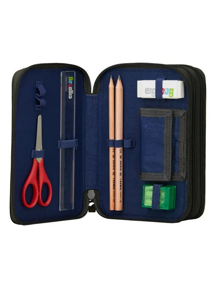Ergobag Ergobag Federmäppchen Maxi Mäppchen, (1-tlg), mit Stiften befüllt, Grau, – Produktbild 3 von 7