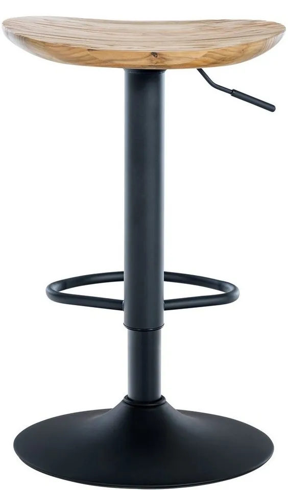 CLP CLP Barhocker Skelde (Set, 2er), höhenverstellbar, Massivholz-Sitz, Beige, – Produktbild 3 von 5