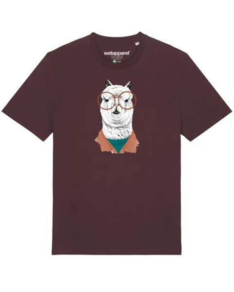 watapparel watapparel T-Shirt Unisex Lama, Red brown, – Produktbild 1 von 4