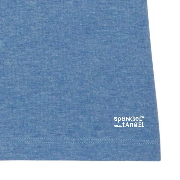 Spangeltangel Spangeltangel T-Shirt bedruckt, "Clownfisch", nachhaltig, Biobaumwolle, Brustprint, Damen, Kurzarmshirt, Damenshirt, Frauen, bio, Blau (meliert), – Produktbild 3 von 3