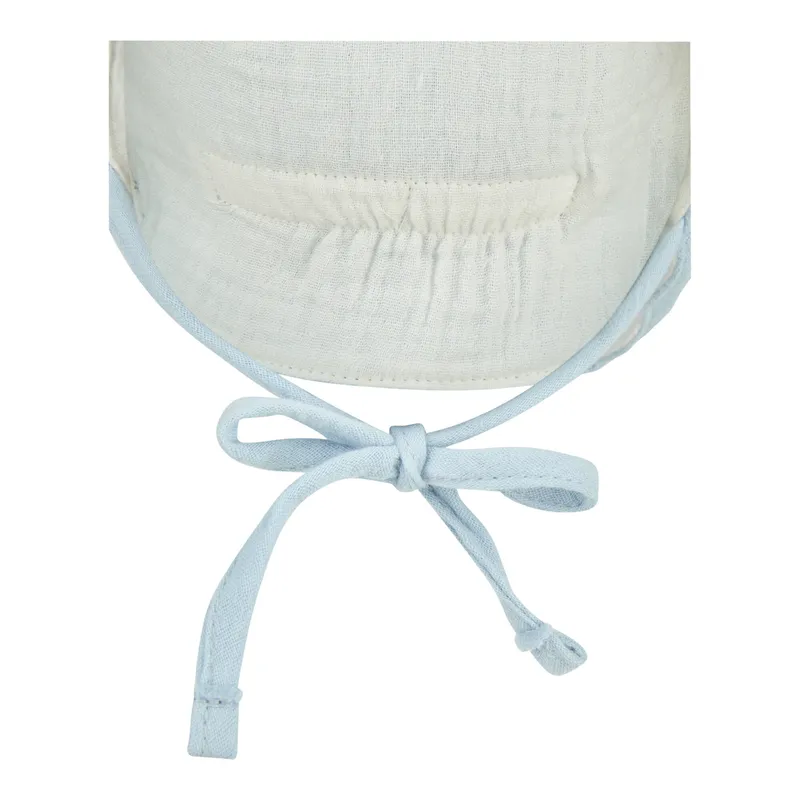 Sterntaler Sterntaler Musselin-Wendemütze mit Nacken- und UV-Schutz, Hellblau | natur, – Produktbild 2 von 3