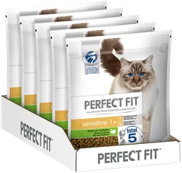 PERFECT FIT PERFECT FIT ™ Katze Beutel Sensitive 1+ mit Truthahn 5 x 1,4 kg – Produktbild 1 von 1