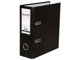 Falken 10 Falken Ordner, kaschierter Karton PP, 250 g/m², DIN A5 hoch, RB 80 mm, schwarz – Produktbild 1 von 1
