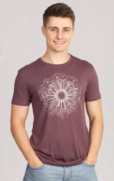 Life-Tree Ecovero Shirt von Life-Tree für Herren "Wooden Iris" in Mulberry, Lila, – Produktbild 1 von 4