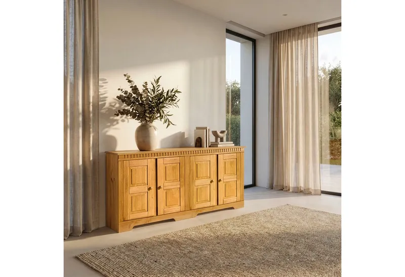 OTTO home Sideboard Lisa, Kommode aus massivem Kiefernholz, Breite 158,5 cm, Beige, – Produktbild 7 von 8