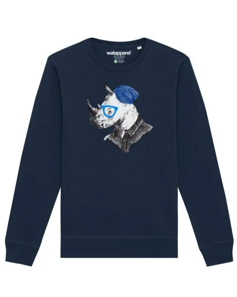 watapparel watapparel Sweatshirt Unisex Nashorn, French navy, – Produktbild 1 von 4