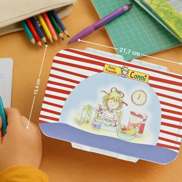 elasto elasto Kinder Brotdose "Conni" - offizielle Lizenz-Vorratsdose für Schule & Kindergarten, Weiss, – Produktbild 2 von 4