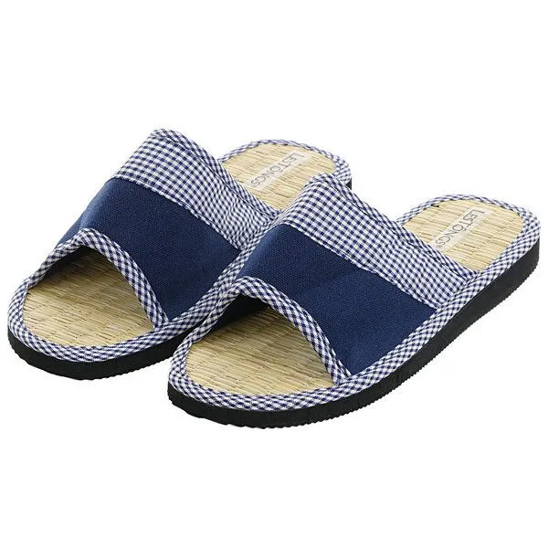 Les Tôngs Les Tôngs JUNCUS-W Vichy Karo Zimtlatschen Flip-Flops mit Zimtsohle, Blau/weiß, – Produktbild 1 von 4