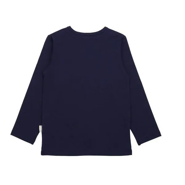Walkiddy Walkiddy Kinder Langarmshirt GOTS zertifiziert, navy, Pferde-Print, Bio-Baumwolle, Dunkel blau, – Produktbild 3 von 3