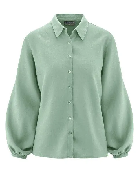 HempAge HempAge Modische Bluse Hanf/Biobaumwolle, Menta (grün), – Produktbild 4 von 4
