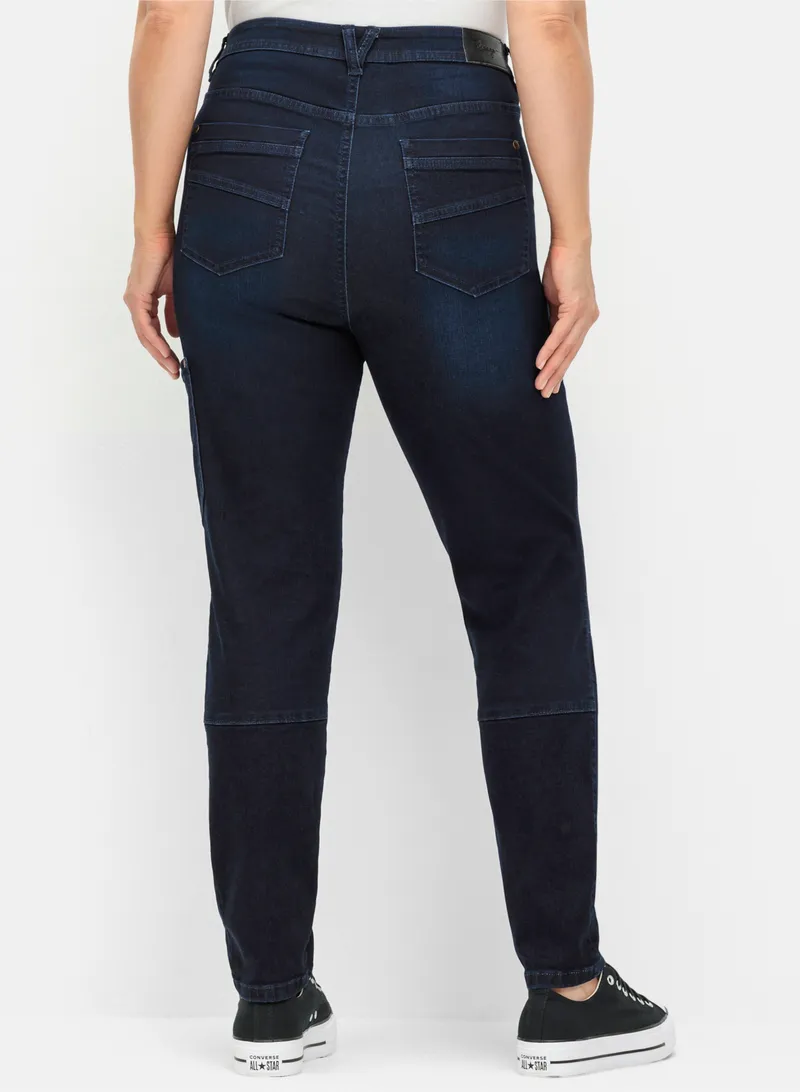 sheego Cargojeans, Dark blue denim, – Produktbild 1 von 2