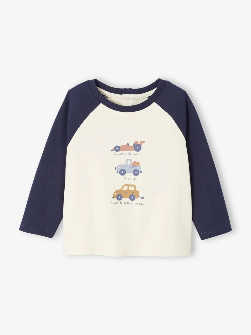 Vertbaudet Baby Shirt mit Print, Marine, – Produktbild 1 von 3