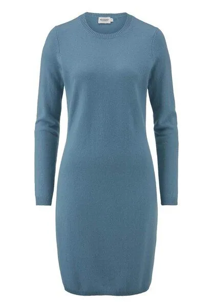 hessnatur hessnatur Strickkleid Regular aus Bio-Schurwolle mit Cashmere, Kristallblau, – Produktbild 3 von 4