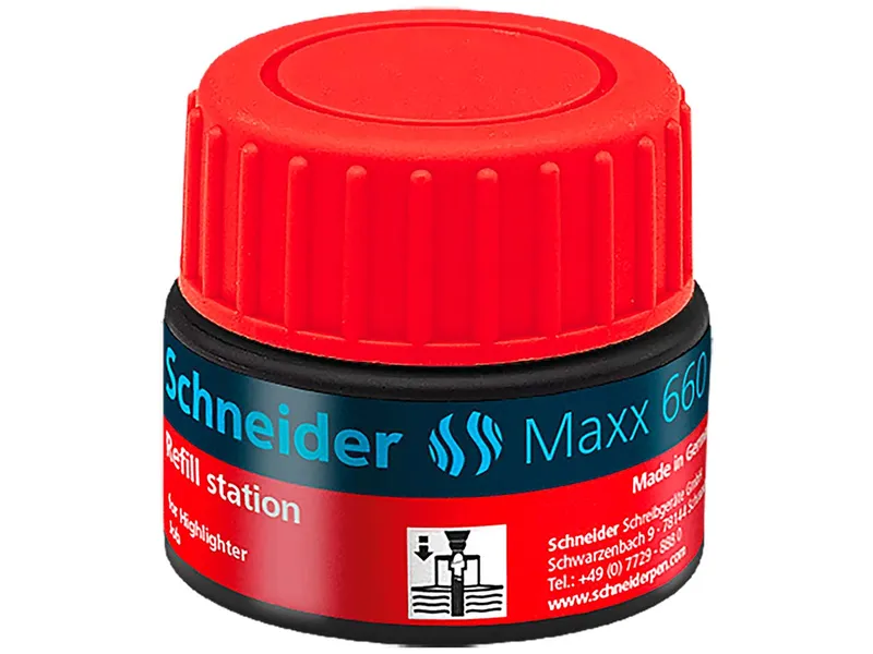 Schneider Schneider Nachfülltinte Maxx 660 für Textmarker Job, 30 ml, Rot, – Produktbild 1 von 1