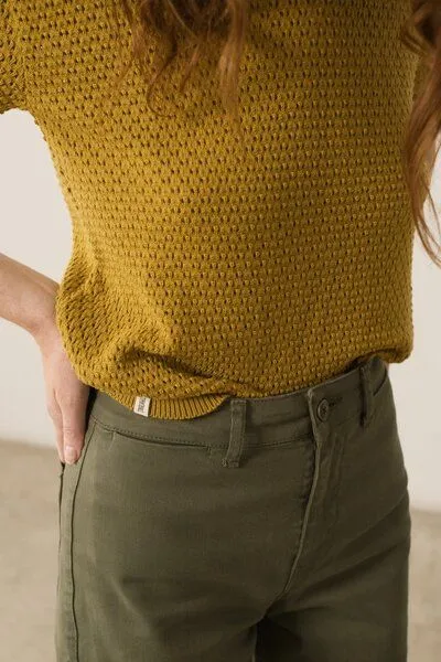 TIRALAHILACHA TIRALAHILACHA Hani Recycled Cotton Sailor Pants, Grün, – Produktbild 3 von 4