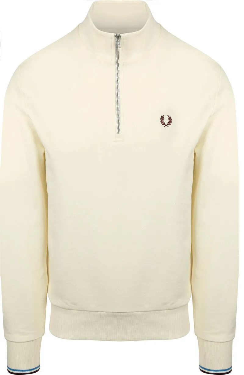 Fred Perry Fred Perry Half Zip Pullover Ecru - Größe XL, Beige, – Produktbild 1 von 5