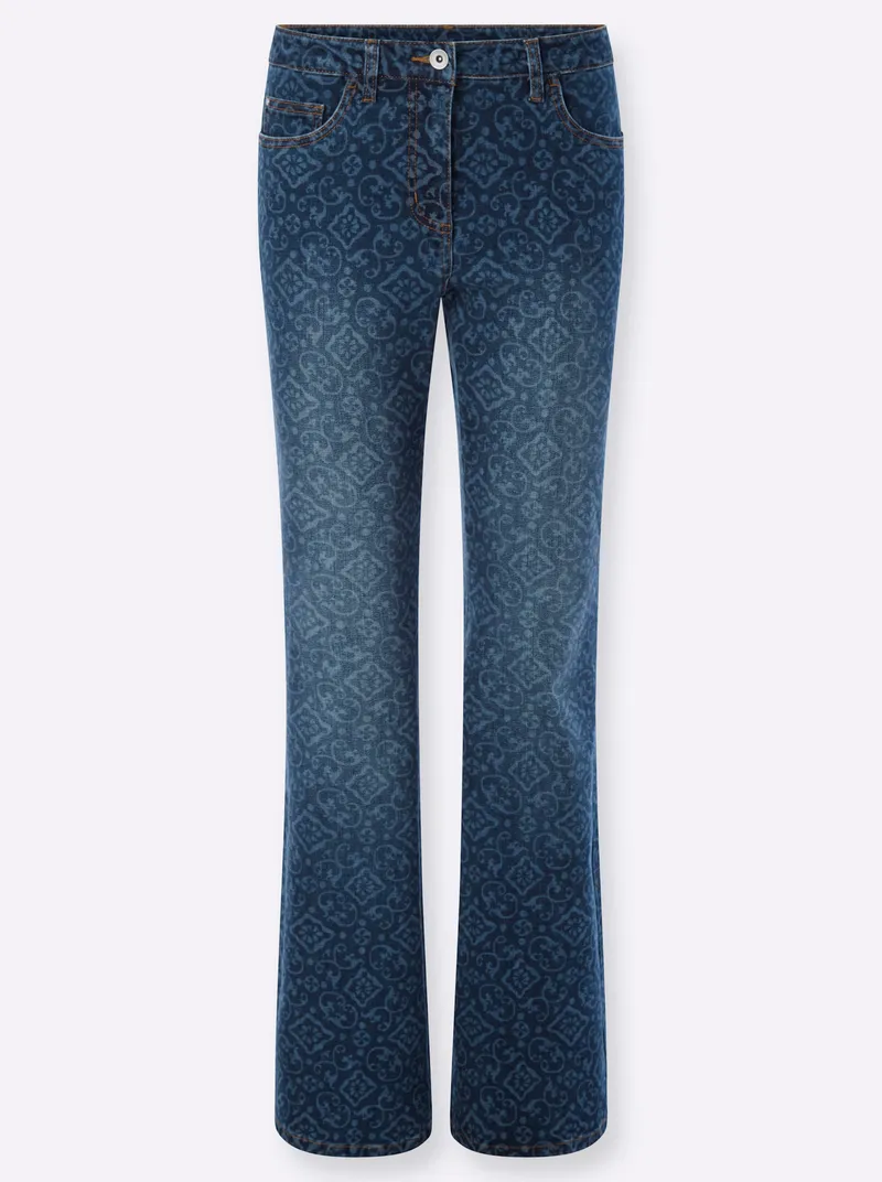 Witt Schlagjeans, Blue-stone-washed-bedruckt, – Produktbild 2 von 2