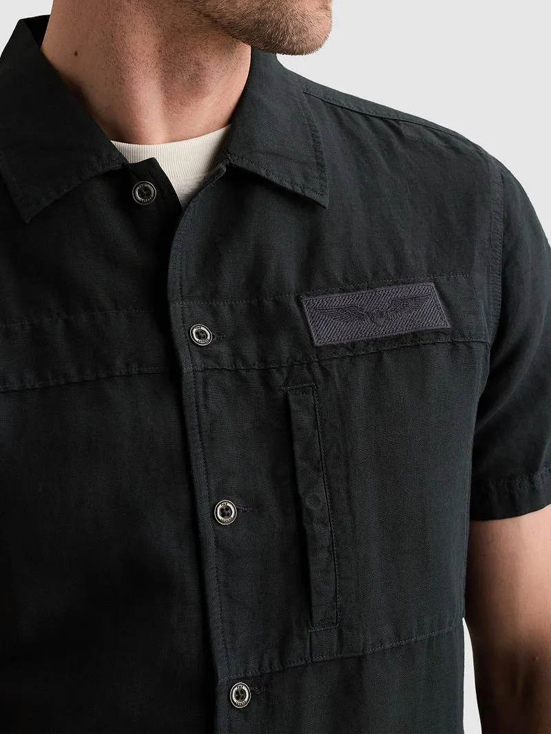 PME Legend PME Legend Short Sleeve Hemd Cotton Linen Navy - Größe XL, Dunkelblau, – Produktbild 3 von 5