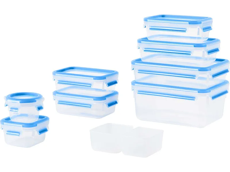 EMSA EMSA Frischhaltedosen "Clip & Close" 0,15/0,2/2x0,55/0,55ins/0,8/1,2/2,2 l, blau, 10 tlg. – Produktbild 1 von 1