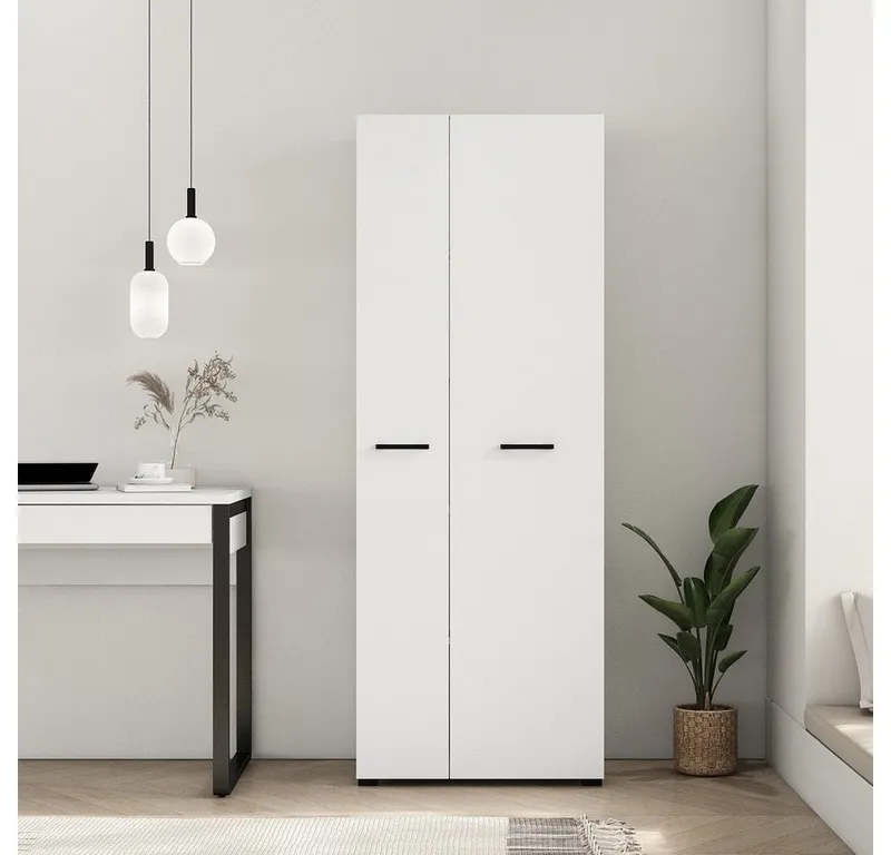 OTTO home Aktenschrank Moid Höhe 174,5 cm, moderner Mehrzweckschrank mit Türen, Weiß, – Produktbild 1 von 5