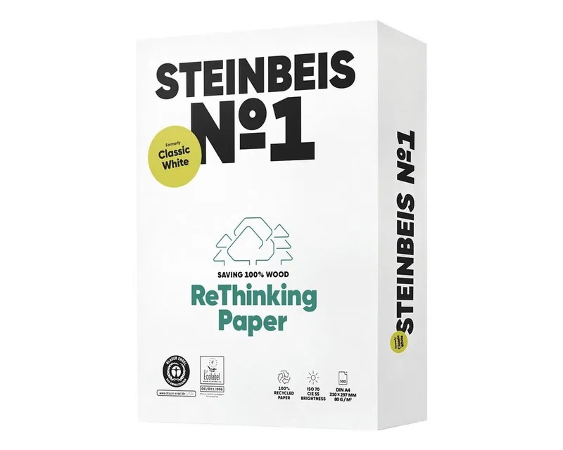 Steinbeis 500 Blatt Steinbeis Recycling Kopierpapier "No.1, ClassicWhite", DIN A4 – Produktbild 4 von 7