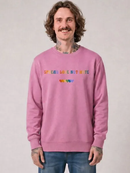 watapparel watapparel Sweatshirt Unisex Spread Love not Hate, Bubble pink, – Produktbild 2 von 2