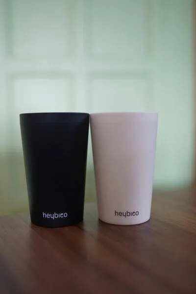 heybico heybico Mehrweg Trink-Becher aus nachwachsenden Rohstoffen 6 Stück, Weiß, – Produktbild 2 von 2