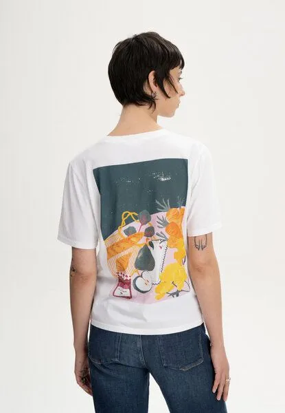 MELA T-Shirt Style Artist Edition Atelier Mave | von MELA | Fairtrade & GOTS zertifiziert, Weiss / print picknick, – Produktbild 1 von 4