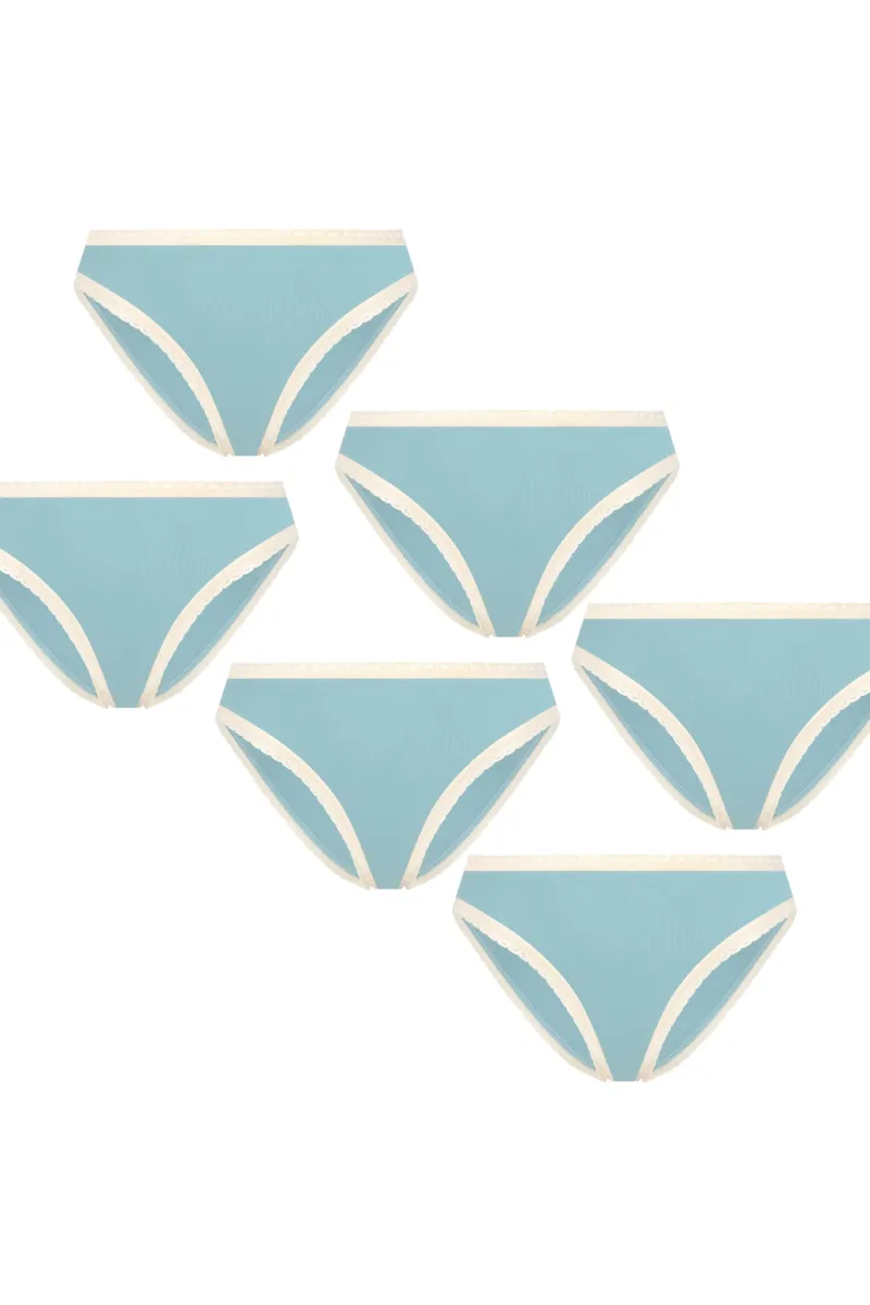 Albero Natur Albero Natur Damen vegan Multipack 6x Slips Mit Spitze Grau Blau, Hellblau, – Produktbild 2 von 2