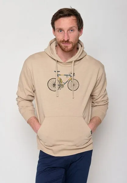 GreenBomb GREENBOMB Bike Knut Joy - Bequemer Hoodie aus Bio-Baumwolle / hochwertiger Print / GOTS / Fair & Vegan, Braun (latte), – Produktbild 1 von 4