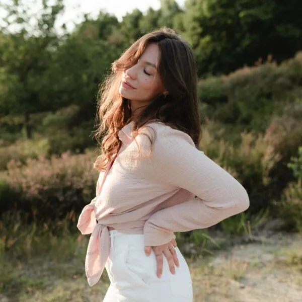 NORDLICHT NORDLICHT Damen Musselin Bluse aus 100% Bio-Baumwolle FENJA, Rosa, – Produktbild 1 von 4