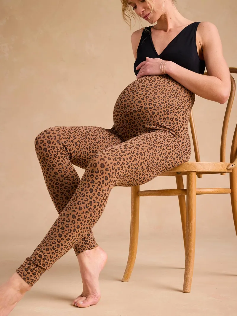Envie De Fraise Umstands-Leggings mit Leo-Print ENVIE DE FRAISE, Beige/leo, – Produktbild 3 von 4