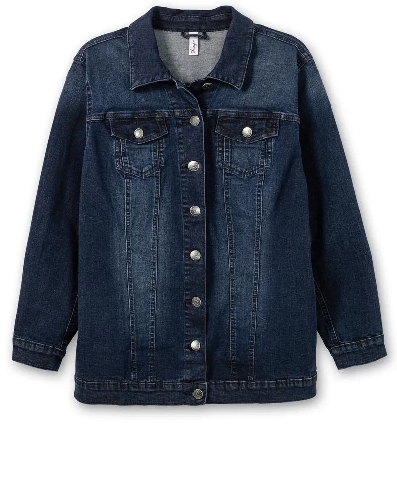 sheego Jeansjacke, Dark blue denim, – Produktbild 2 von 2