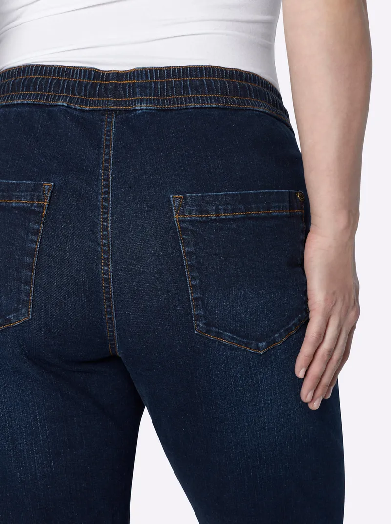 sheego Schlupfjeans, Dark blue, – Produktbild 2 von 2