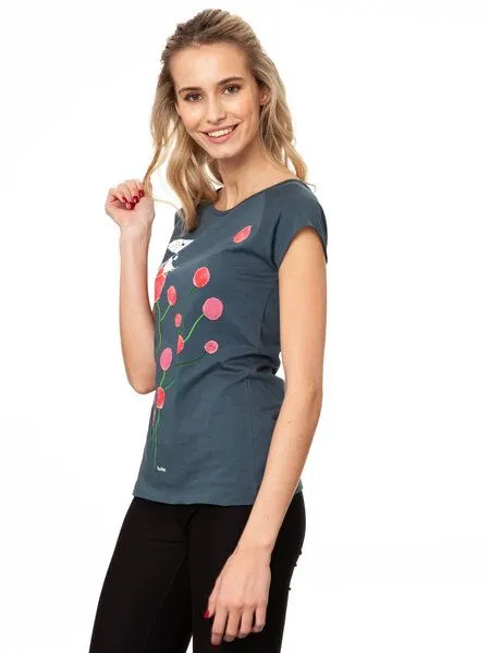 FellHerz FellHerz Damen T-Shirt Sundowner Bio Fair, Thundercloud (blau), – Produktbild 4 von 4