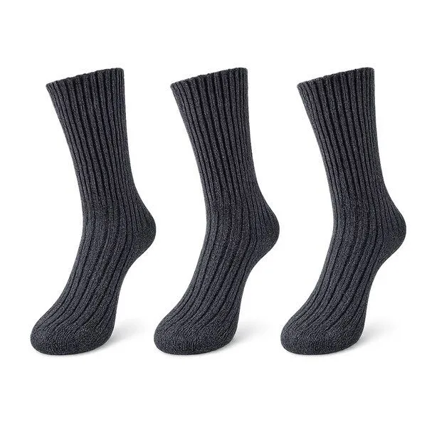 Bruno Barella Bruno Barella Damen Socken aus feiner Lammwolle – 3er-Pack, Anthrazit, – Produktbild 1 von 2