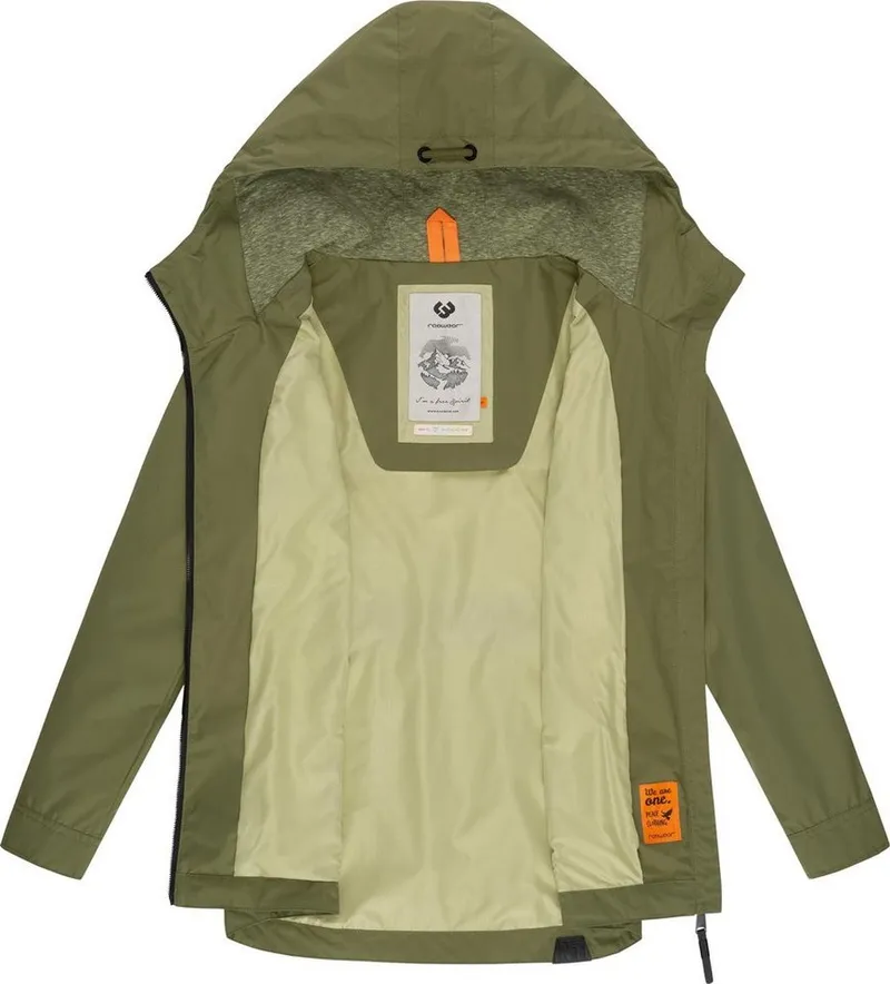 ragwear ragwear Outdoorjacke Zuzka stylische Übergangsjacke mit großer Kapuze, Gelb|grün, – Produktbild 1 von 4