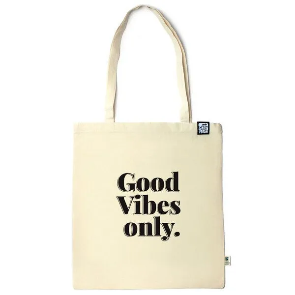 Gary Mash Gary Mash Baumwolltasche Good Vibes aus zertifizierter Biobaumwolle, Natur, – Produktbild 1 von 2