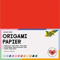folia folia Faltblätter Origami Papier "Duo Uni" 80g/m², 13×13 cm, 96 Blatt, farbig sortiert – Produktbild 1 von 1