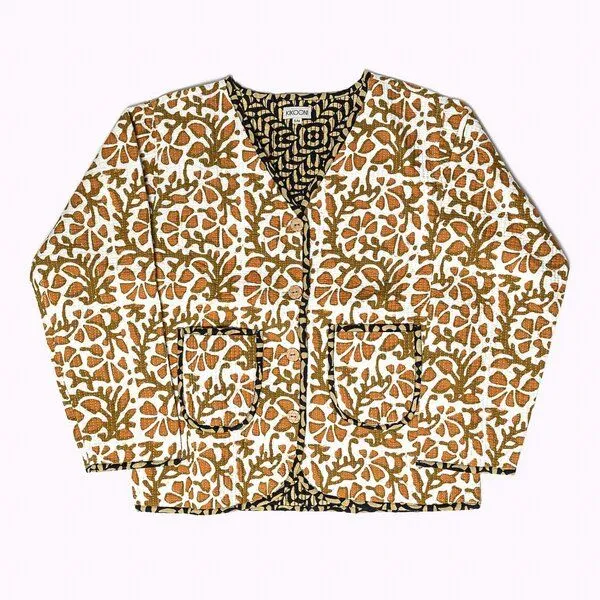 KIKOONI KIKOONI Baumwolljacke - wendbar, Golden leaf, – Produktbild 4 von 4