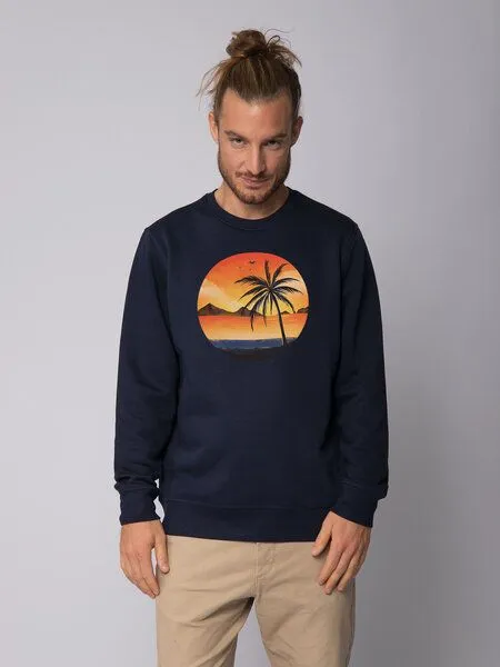 watapparel watapparel Sweatshirt Unisex Sunset on palm beach, French navy, – Produktbild 2 von 4