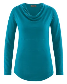 HempAge Hempage Damen vegan Langarm Top In Lagunenblau – Produktbild 1 von 1