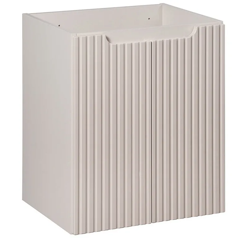 Lomadox Unterschrank NEWPORT-56-CASHMERE Waschtischunterschrank, kaschmir mit gerillter Front, ca. 50/57/39cm, Beige|weiß, – Produktbild 1 von 5