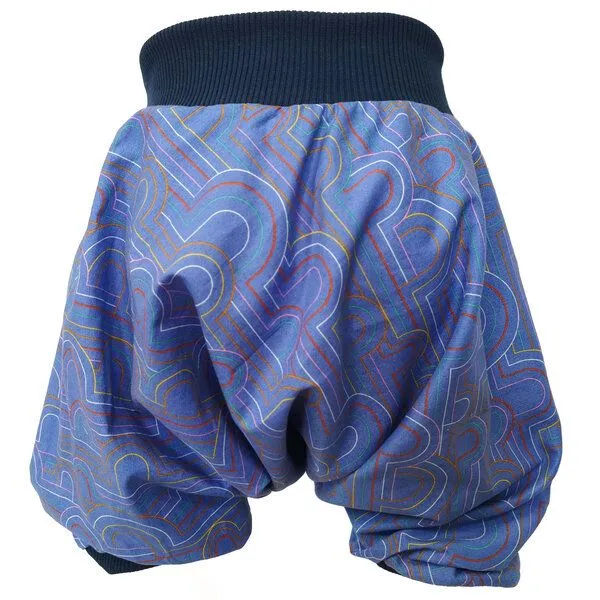 liebewicht liebewicht kurze Pumphose Sommerhose gemustert aus Biobaumwolle, Blau gemustert/blau, – Produktbild 2 von 4