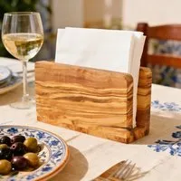 NATUREHOME NATUREHOME Serviettenhalter Holz massives Olivenholz 16 x 10 cm – Produktbild 1 von 1