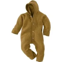 Engel natur Engel Natur Baby Kapuzenoverall Bio-Merinowolle Fleece melange-safran Gr. 74/80 – Produktbild 1 von 1
